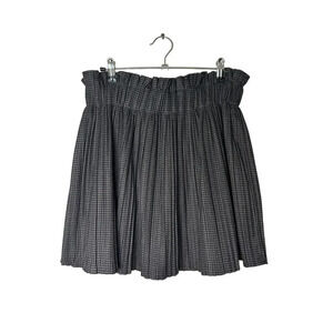 Zara Women Small Houndstooth Black Grey Skort Pleated Preppy Skirt Pape…